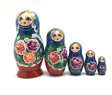 Load image into Gallery viewer, Russian Beauty Nesting Dolls 5 Pieces Set Hand Carved Hand Painted Babushka Doll
