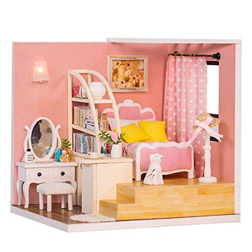DIY Dollhouse Model, Assembly Cottage Playhouse Handcraft Early Educational Set Christmas Gift for Children(M-012)