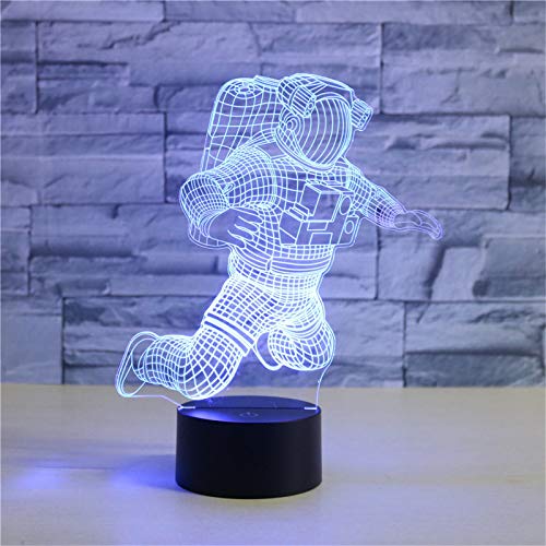 Spaceman 3D Night Light, Kptoaz 3D Astronaut Illusion Lamp 7 Colors Changing Touch Switch LED Night Light Creative Home Decor Bedroom Light Gift for Boys and Girls