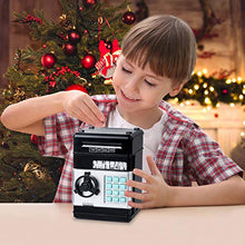 Load image into Gallery viewer, Refasy Piggy Bank Toys for Boys 6 7 8 9 10 11, Money Saving Box Toys Teen Boys Age 8 9 10 11 12 Kids Christmas Birthday Gifts ATM Saving Machine for 5 6 7 8 Black Piggy Bank for Real Money
