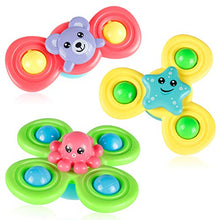 Load image into Gallery viewer, SEPEORUL Suction Cup Spinning Top Toy 3PCs Sensory Toys for Toddlers 1-3 Baby Bath Toys Baby Spinner Toys, Interesting Sucker Gameplay Early Learner Toys for Bath Tub, Dining Table or High Chair
