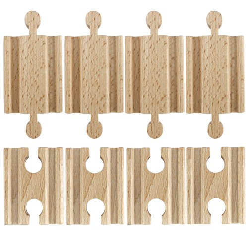 Conductor Carl Set of 8 Male-Male Female-Female Wooden Train Track Adapters, Fits All Major Brands