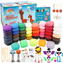 Load image into Gallery viewer, HOLICOLOR 52 Colors Air Dry Clay Magic Clay for Kids Modeling Clay Kit for Kids Arts and Crafts Kit with Tools Best Gift for Girls and Boys 3-12 Year Old
