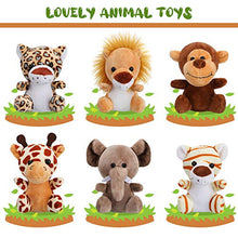 Load image into Gallery viewer, 12 Pieces Mini Stuffed Forest Animals Jungle Animal Plush Toys in 4.8 Inch Cute Elephant Lion Giraffe Tiger Plush for Animal Themed Parties Teacher Student Achievement Award (Sitting)
