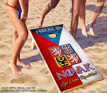 Load image into Gallery viewer, DaVinci Wrap Masters Long Live The Czech Republic! Personalized Laminated Vinyl Corn Hole Board Decals.
