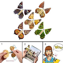 Load image into Gallery viewer, Cemnneohg Magic Flying Butterfly Toy Rubber Band Powered Wind up Butterfly Toy for Surprise Book Flying Toys for Party Playing Birthday Christmas (5pcs)
