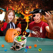 Load image into Gallery viewer, 72 Glow in The Dark Bouncing Balls,8 Halloween Theme Designs for Halloween Party Favor Supplies, School Classroom Game Rewards, Trick or Treating Goodie, Halloween Miniatures/Prizes(with pouch bag)
