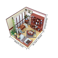 Load image into Gallery viewer, ZQWE Chinese-Style Study Room Creative Hand-Assembled Dollhouse Model Kit for Christmas, Birthday and New Year Gifts with LED Lights and Writing Brush/Ink Sticks/Paper/Inkstones
