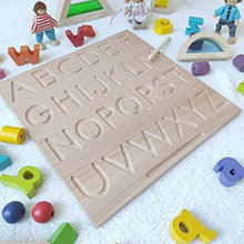 Load image into Gallery viewer, Mfumyy Montessori Alphabet Number Tracing Boards Double Sided Wooden Learn to Write ABC 123 Board Writing Practice Board for Kids Preschool Educational Toy,Homeschool Supplies (ABC+ABC Board)

