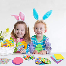 Load image into Gallery viewer, MALLMALL6 18pcs Easter Egg Craft Kit with 18 Eggs Different Color EVA Sticker and Diamond Stickers Flower Sequins Pompom Decoration Kids Favor Easter DIY Art Project Springtime Party Supplies
