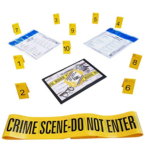 Kobe1 Crime Scene Kit:Crime Scene Barrier Tape,Do Not Enter (33Feetx1),Evidence Collection Bags (x4),Photo Evidence Markers, Frames(Cards:1 to 20),(7cm x 4cm Folded)