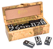 Load image into Gallery viewer, United Nations of New York Double Six Black Professional Jumbo Size Tournament Dominoes Set with Spinners
