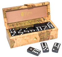 United Nations of New York Double Six Black Professional Jumbo Size Tournament Dominoes Set with Spinners