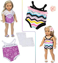 Load image into Gallery viewer, ZITA ELEMENT Fashion 10 Sets18 Inch Girl Doll Swimsuits Bikini Swimwear for 18 Inch Doll Swimsuits Summer Barthing Clothes Outfits
