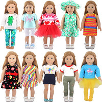 18 inch Doll Clothes and Accessories fit 18 inch Girl Dolls - Including 8 Complete Set Toys Doll Outfits,Doll Accessories with Cap, Underwear and Hair Clip