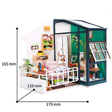 Load image into Gallery viewer, Hands Craft DIY Miniature Dollhouse Kit  Balcony Daydreaming 3D Model Wooden Furniture Tiny House Building with LED Lights Wood Pre Cut Pieces Puzzle 1:24 Scale for Teens and Adults DGM05
