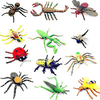 Guaishou Big Insect Toy Plastic Model Lifelike Assorted Figures Realistic Insects Toys 12 PCS Bee Beetle Mantis Spider Ladybug