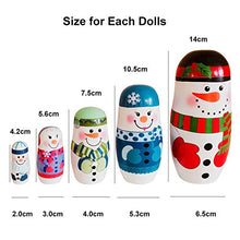Load image into Gallery viewer, Konrisa Matryoshka Nesting Dolls 5 Pieces Snowman Nesting Dolls Hand Painted Figurines Wooden Stacking Dolls for Kids Birthday Party Home Decoration,New Year
