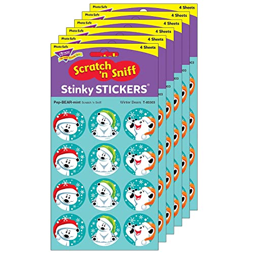 Trend Enterprises T-83303-6 Winter Bears & Pepbearmint Stinky Stickers - Pack of 6