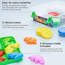 Load image into Gallery viewer, Arteza Kids Modeling Play Dough, 6 Dinosaur Molds, 6 Colors, 1-oz Tubs, Soft, Art Supplies for Kids Crafts, Learning Centers, Birthday Gifts for Boys and Girls

