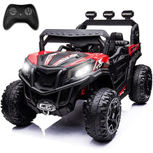 Load image into Gallery viewer, sopbost 12V 10AH Power Buggy 4x4 Kids Ride On Truck UTV 2WD/4WD Switchable Ride On Car with Remote Control Ride On Toys Electric Off-Road UTV Vehicle with Car Keys, 4 Shock Absorbers, Music Play, Red
