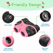 Load image into Gallery viewer, Toys for 3-12 Year Old Girls, Waterproof Binoculars for Kids Girls Toys Age 3-12 Best Brithday Easter Gifts for Girls 3-12 Year Old Christmas Xmas Stocking Stuffers Fillers Toys for Girls Pink DL10

