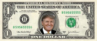 DONALD TRUMP on a Real Dollar Bill COLOR Collectible Cash Money