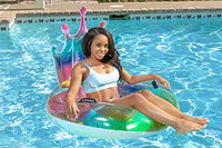Poolmaster Swimming Pool Float Rainbow Glitter Tiara Tube, Multi