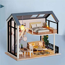 Load image into Gallery viewer, Fsolis DIY Dollhouse Miniature Kit with Furniture, 3D Wooden Miniature House with Dust Cover, Miniature Dolls House kit 1:24 (QL02)
