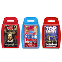 Great British Top Trumps Card Game Bundle (London 30 things, Shakespeasre, British Bakes)