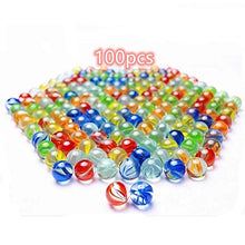 Load image into Gallery viewer, 100 pcs Color Mixing Glass Marbles 16mm/0.63inch Kids Marble Games DIY and Home Decoration
