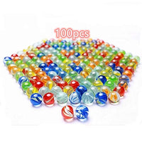 100 pcs Color Mixing Glass Marbles 16mm/0.63inch Kids Marble Games DIY and Home Decoration