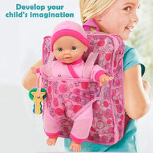 Load image into Gallery viewer, Click N&#39; Play Baby Girl Doll 12 with Take Along Pink Doll Backpack Carrier and Accessories
