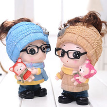Load image into Gallery viewer, Kylin Express Girl &amp; Fox Piggy Bank for Saving Money Coin Bank Home Decor Ornaments Blue
