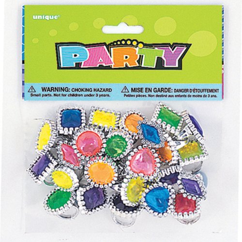 Plastic Gem Ring Party Favors, Assorted 24ct