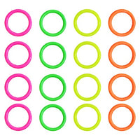 NUOBESTY 24pcs Colorful Toss Rings Plastic Ring Toss Game for Kids Adults Home Outdoor Random Color