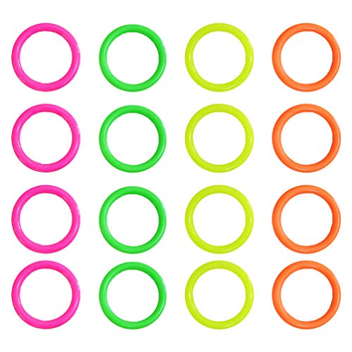 NUOBESTY 24pcs Colorful Toss Rings Plastic Ring Toss Game for Kids Adults Home Outdoor Random Color