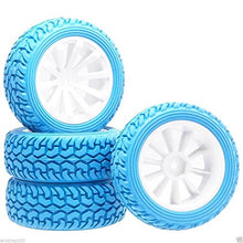 Load image into Gallery viewer, 4Pcs RC 602-8019 Blue Rally Tires Tyre Wheel Rim For HSP 1:10 On-Road Rally Car
