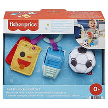 Load image into Gallery viewer, Fisher-Price Just For Kicks Gift Set, 3 Soccer-Themed Baby Activity Toys For Infants From Birth and Up
