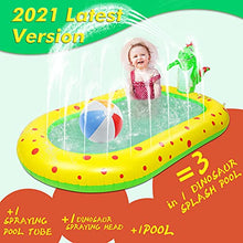 Load image into Gallery viewer, YASITY Sprinkler Pool for Kids, 3 in 1 Dinosaur Inflatable Sprinkler Swimming Pool for Toddler Indoor &amp; Outdoor, Large Size Sprinkler Splash Pad Summer Water Toys for Backyard, Party, Garden, Beach

