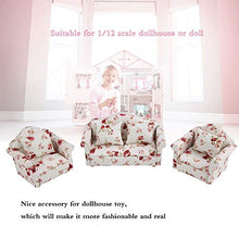 Load image into Gallery viewer, Girl&#39;s Toy, Mini Exquisite Wood + Cloth Safe Sofa Model, Dollhouse Sofa, Durable Gift for Girls for Kids Including Double&amp;Single Sofas(Large Flower Cluster)

