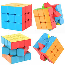 Load image into Gallery viewer, 3pc Speed Cube 3x3x3 Jurnwey Stickerless with Cube Tutorial - Turning Speedly Smoothly Magic Cubes 3x3 Puzzle Game Brain Toy for Kids and Adult
