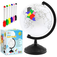 Little Chubby One 7-inch DIY Color Your Own Globe - Educational and Decorative Piece - Assorted Markers for Coloring Spinning Globe Ideal for Learning Geography and Perfect Decor for Kids Room