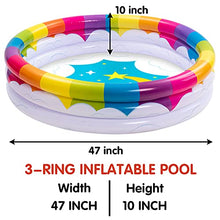 Load image into Gallery viewer, Inflatable Kiddie Pool, Rainbow Unicorn Baby Swimming Pool 3 Ring Summer Fun Swimming Pool for Kids, Water Pool for Summer Fun, 47 inches, for Ages 3+
