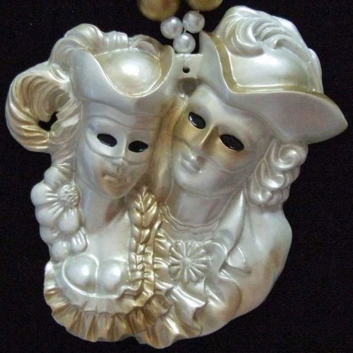 Renaissance and Romance Venetian Mask Mardi Gras Bead Necklace Spring Break Cajun Carnival Festival New Orleans Beads