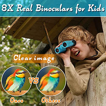 Load image into Gallery viewer, Binoculars for Kids Real with Compass 8x21 Children Toy Real Binocular Gifts for 3-12 Years Boys Girls High Resolution Shockproof Telescope for Bird Watching,Travel, Camping
