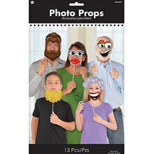 Load image into Gallery viewer, Cartoon Hair and Eyes, Assorted Party Photo Props, 13 Ct.
