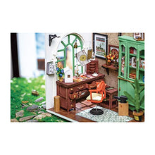 Load image into Gallery viewer, Hands Craft DIY Miniature Dollhouse Kit  Jimmy&#39;s Studio 3D Model Wooden Furniture Tiny House Building with LED Lights Wood Pre Cut Pieces 1:24 Scale Puzzle for Teens and Adults DGM07
