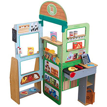 Load image into Gallery viewer, KidKraft Lets Pretend Wooden Grocery Store Pop-Up, Play &amp; Put Away Toy with 18 Accessories, Gift for Ages 3+, Amazon Exclusive
