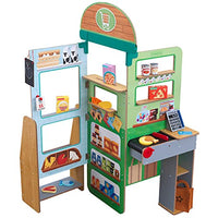 KidKraft Lets Pretend Wooden Grocery Store Pop-Up, Play & Put Away Toy with 18 Accessories, Gift for Ages 3+, Amazon Exclusive